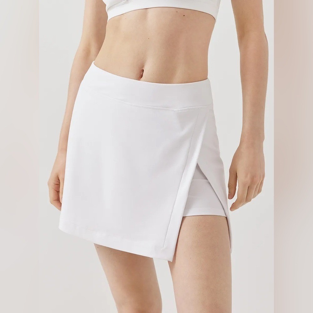 Outdoor Voices Skort Court 4.5" Skirt Large White Athletic Tennis Golf Wrap